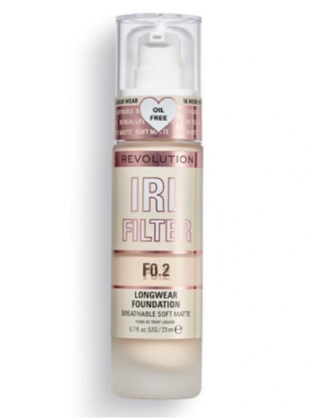 🪷 Makeup Revolution IRL Filter Longwear Foundation F0.2 (Fair Skin Tone)